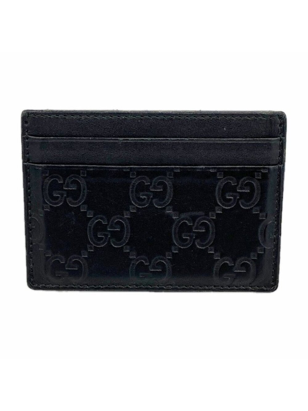 Gucci Card Case Guccissima Leather Black - Picture 1 of 8